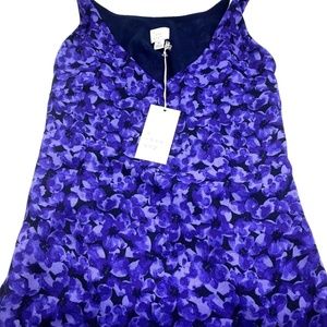 Women’s top shirt tank top Size XS girls purple floral blue summer flowers
